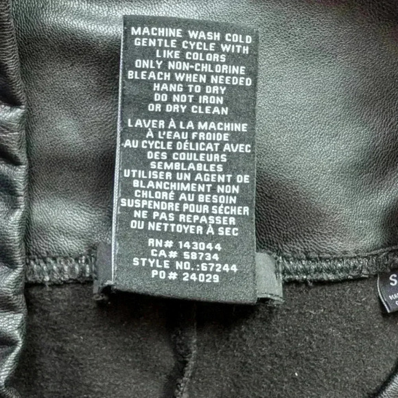 7 For All Mankind Leggings Mob Wife Goth Women S Grunge Y2K Black Faux Leather - Picture 9 of 9